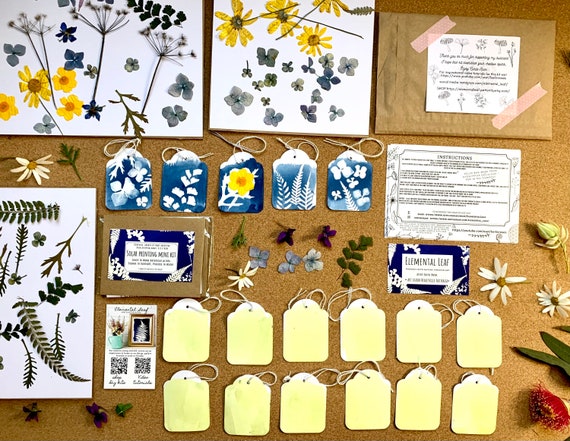 Craft Kit , Scrapbooking , Diy , Craft Kit for Adult , Craft Kit for Kid ,  Solar Printing , Cyanotype Kit , Elemental Leaf 