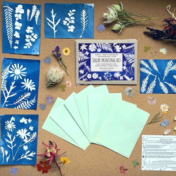 Kit de bricolage, kit d'impression solaire, kits de travaux manuels, travaux manuels, bricolage, cadeaux pour lui, papier photo, kit de cyanotype, kits de travaux manuels pour adultes.