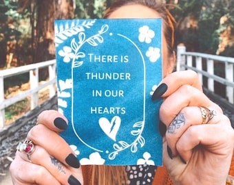 Thunder in our hearts, cyanotype template , eco friendly bridal shower, Sun print , craft kit, solar print, bridal shower activity