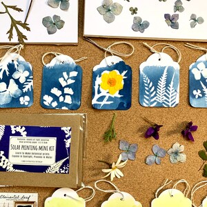 DIY シアノタイプキット：太陽光印刷スイングタグ、ボタニカルアート 画像 3