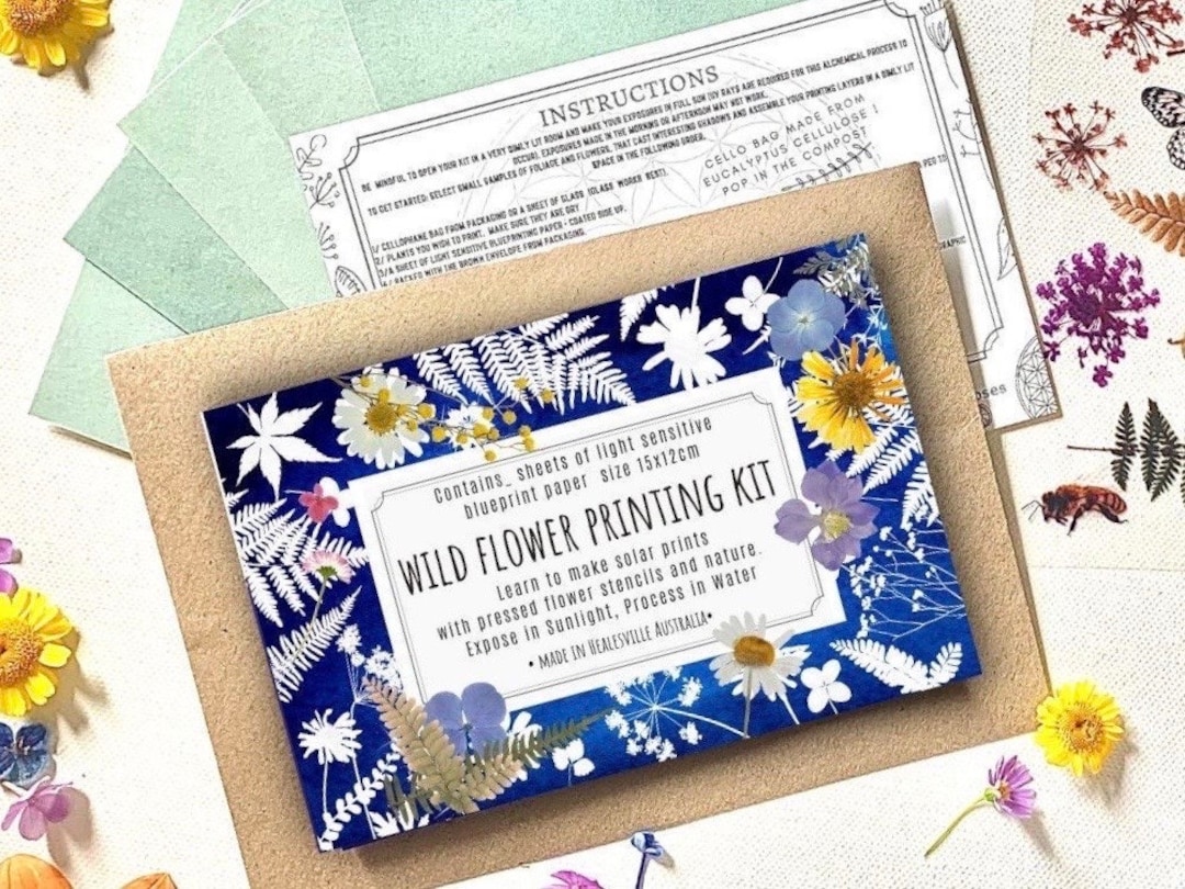 Carta Cianotipica A5 - 32 Fogli, Per Stampa Solare Fai Da Te, Con Pellicola E Graffette