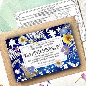DIY Solar Printing Kit with Flower Design - Sun Printing, Stencil, and Craft Kit for Art Enthusiasts