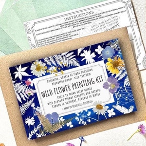 Kit fai da te per la stampa solare con motivo floreale - Kit per la stampa solare, stencil e artigianato per gli appassionati d'arte