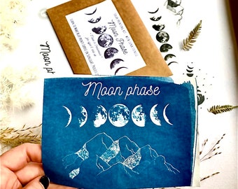 Moon Phase Solar Print Kit: DIY Blueprinting with Stencils