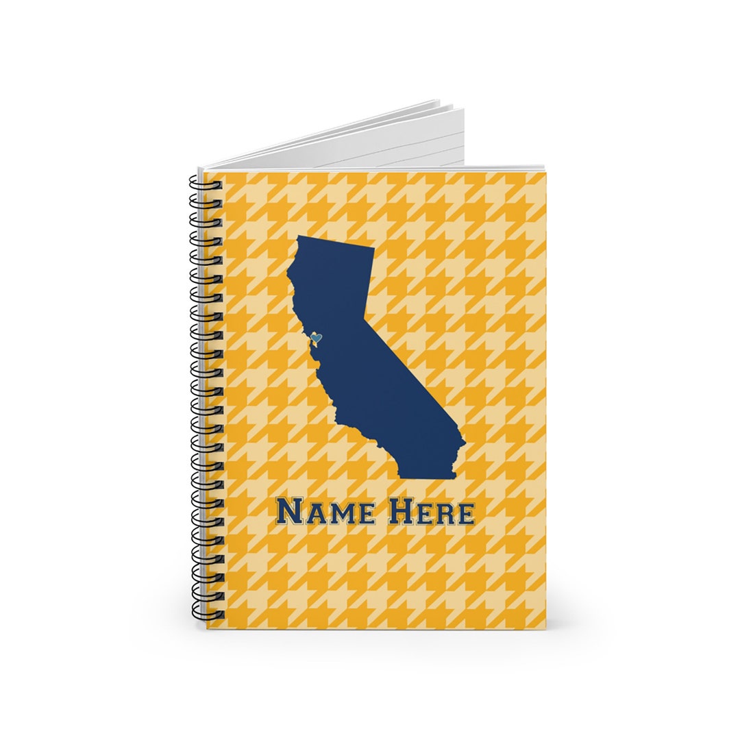Custom Spiral Notebook Berkeley California 6x8 Personalized Notebooks With Inside Pocket and