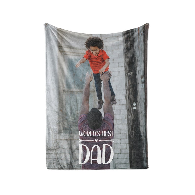 Personalized Father's Day Blanket Upload Your Own Photo Etsy