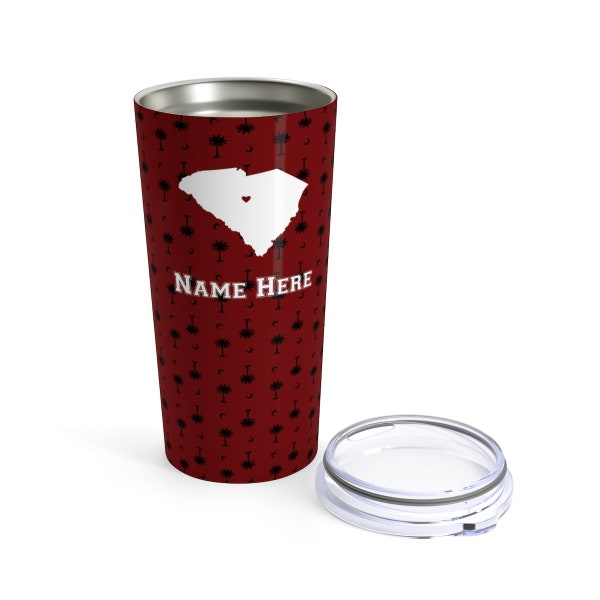 State Pride Series Columbia South Carolina - Personalized Custom Tumbler Travel Mug for Warm Cold Drinks - 20oz with Lid Dishwasher Safe