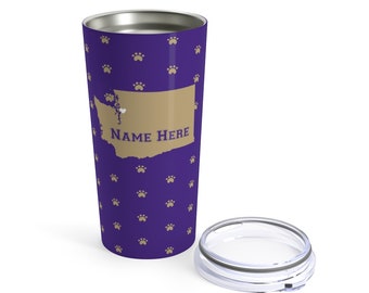 State Pride Series Seattle Washington - Personalized Custom Tumbler Travel Mug for Warm Cold Drinks - 20oz with Lid Dishwasher Safe