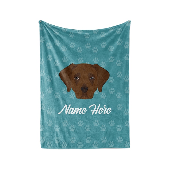 Chocolate Labrador Retriever Personalized Custom Fleece and Sherpa Blankets with Your Family or Dog's Name - Great Gifts for Dog Lovers