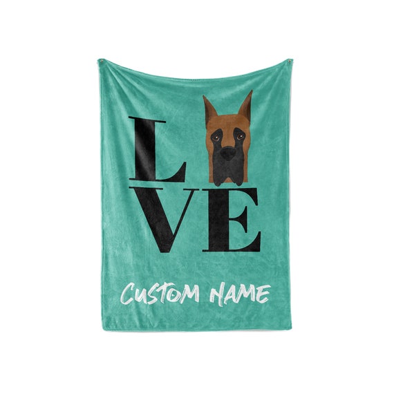 Great Dane Personalized Custom Fleece and Sherpa Blankets With Etsy