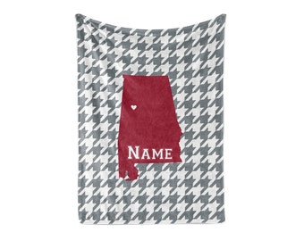 State Pride Series Alabama - Personalized Custom Fleece Blankets with Your Family Name - Tuscaloosa Football Basketball Edition