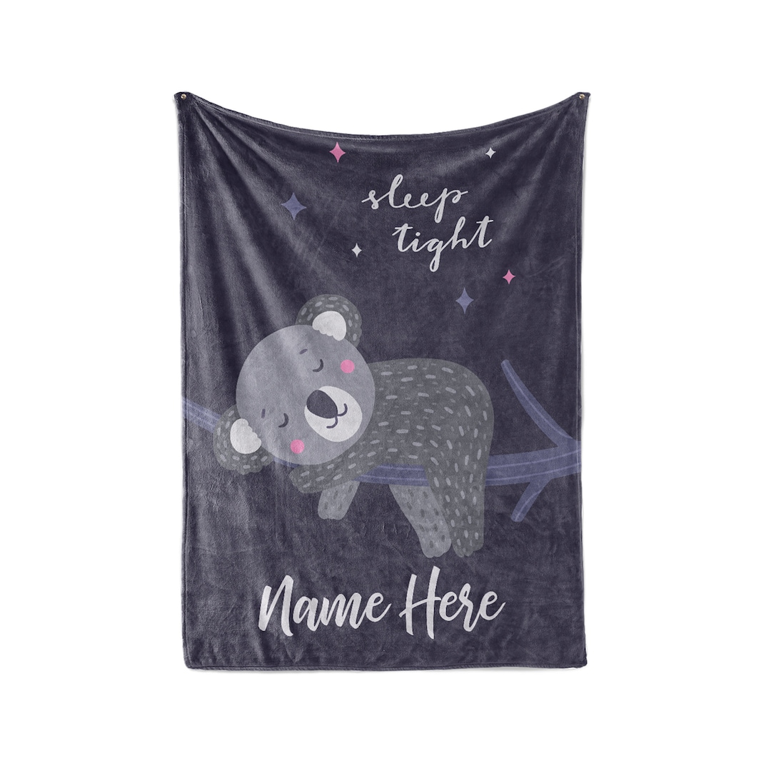 Kids Baby Koala Blanket Personalized Custom Fleece and Sherpa Blankets