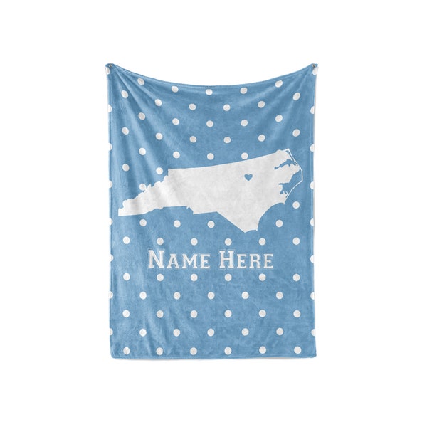 State Pride Series Chapel Hill North Carolina - Personalized Custom Fleece Blankets with Your Family Name -  Football Basketball Edition