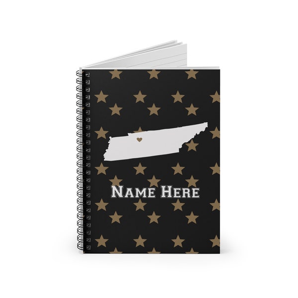 Custom Spiral Notebook Nashville Tennessee - 6"x8" Personalized Notebooks with Inside Pocket and Ruled Line Pages