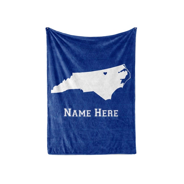 State Pride Series Durham North Carolina - Personalized Custom Fleece Blankets with Your Family Name -  Football Basketball Edition