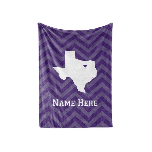 State Pride Series Fort Worth Texas - Personalized Custom Fleece Blankets with Your Family Name -  Football Basketball Edition