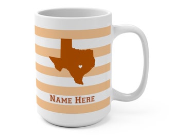 State Pride Series Austin Texas - Personalized Custom 15oz Ceramic Coffee Mug Dishwasher and Microwave Safe