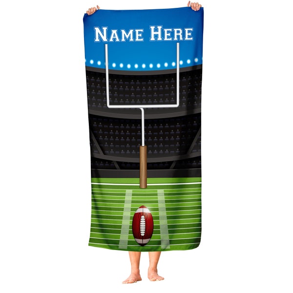 Football - Personalized Football Themed Towel - Customize your Beach Pool and Bath Towels