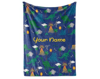 blue dinosaur blanket