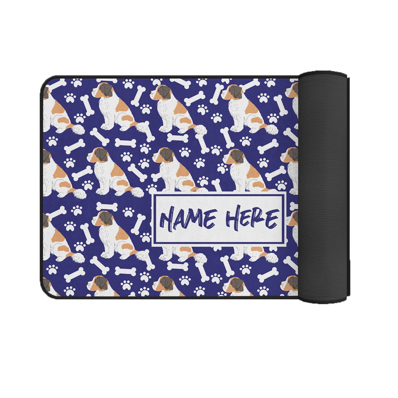 St. Bernard Custom Dog Mat for Food and Water Personalized Etsy