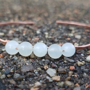 Personalized Copper & New Jade Bangle Bracelet Layering Bracelet Copper Stacking Cuff