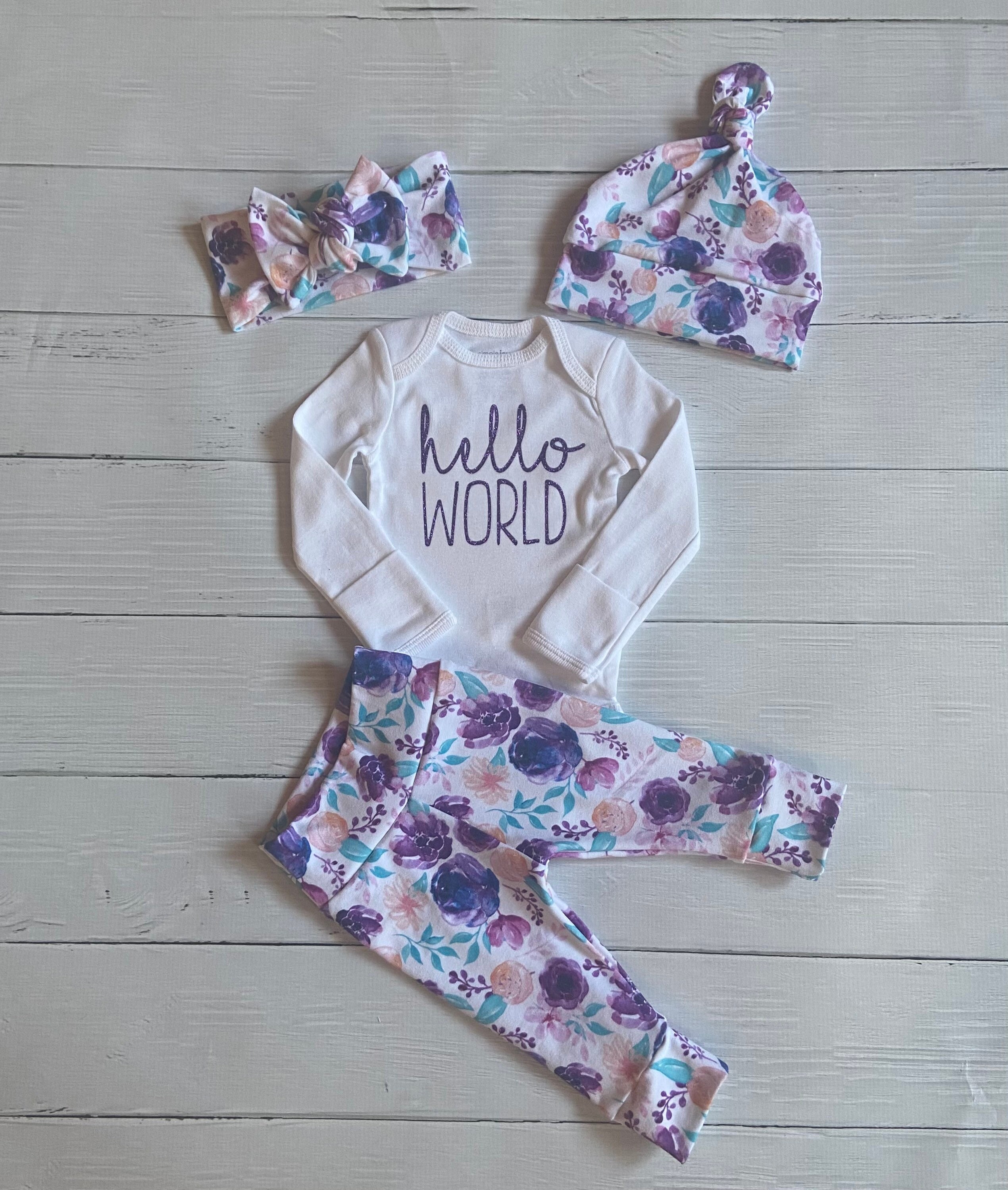 purple newborn outfit