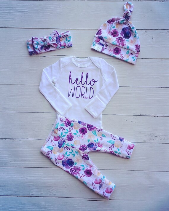 purple newborn outfit