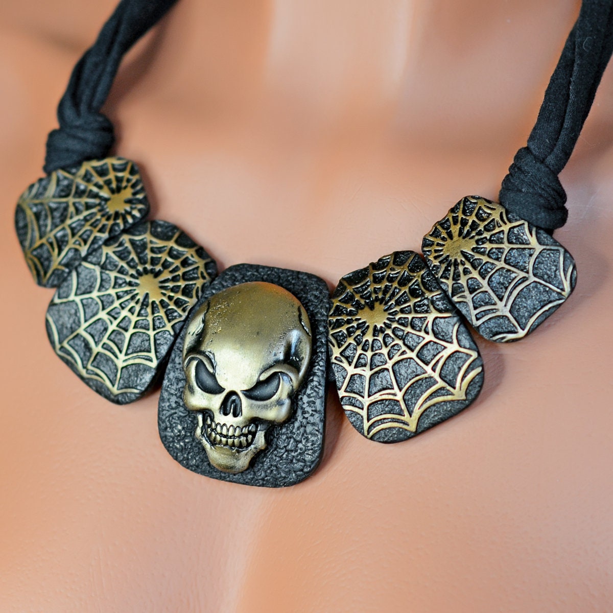 Goth skull necklace women Gothic jewelry skulls goth choker Etsy