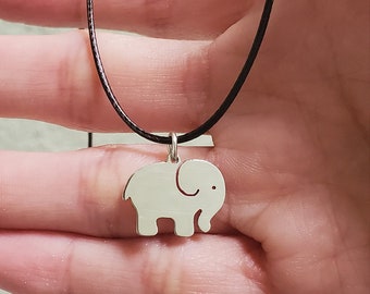 Dainty Sterling Silver Elephant Necklace - Good Luck Charm
