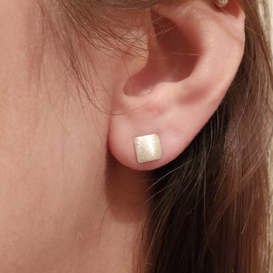 Geometric Stud Earrings, sterling silver square earrings, Simple Square Studs, dainty studs, minimalist earrings, small stud earrings,
