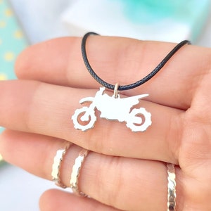Sterling Silver Motorcycle Necklace, motocross birthday gift, motocross mom, dirt bike, motor bike accessories, motorcycle gifts for men