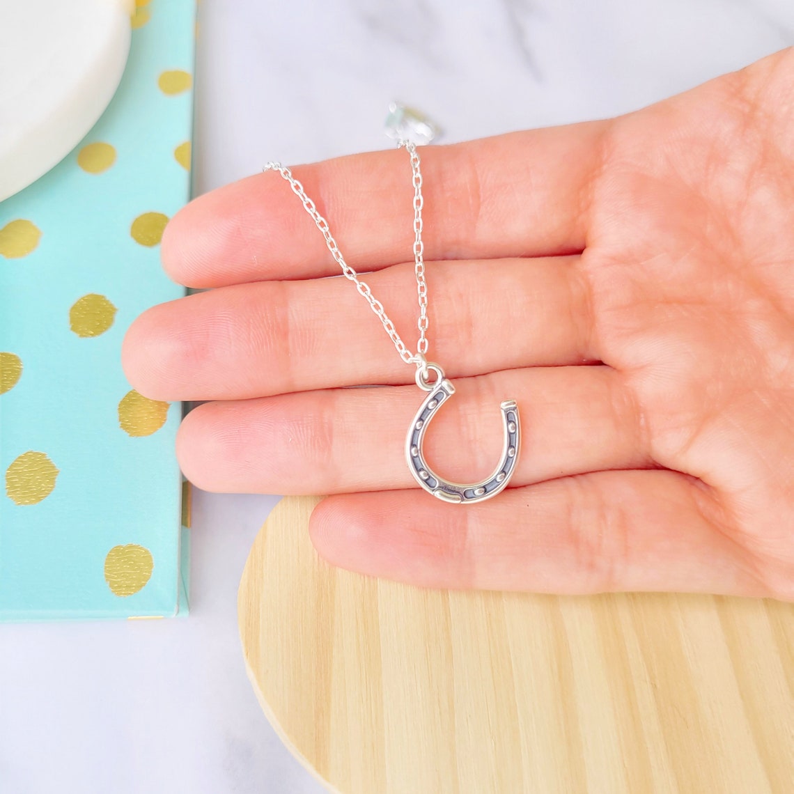 Horseshoe Necklace Sterling Silver Small Horse Shoe Necklace Etsy