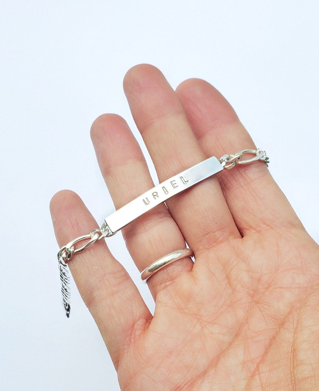 Buy Personalized ID Bracelet Sterling Silver Mens Silver, 46% OFF