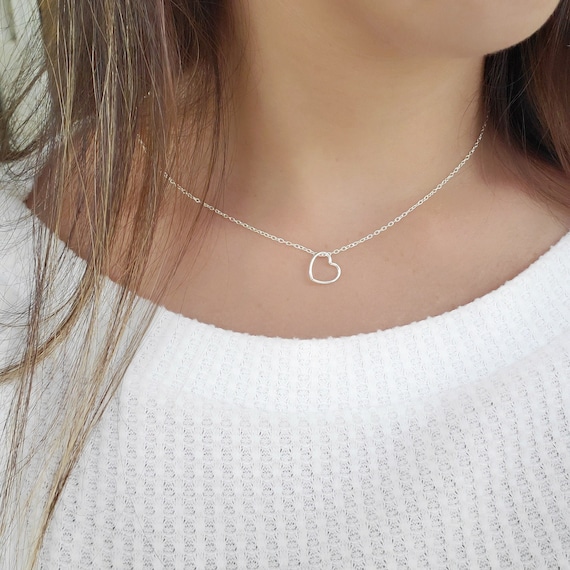 Open heart shop choker necklace