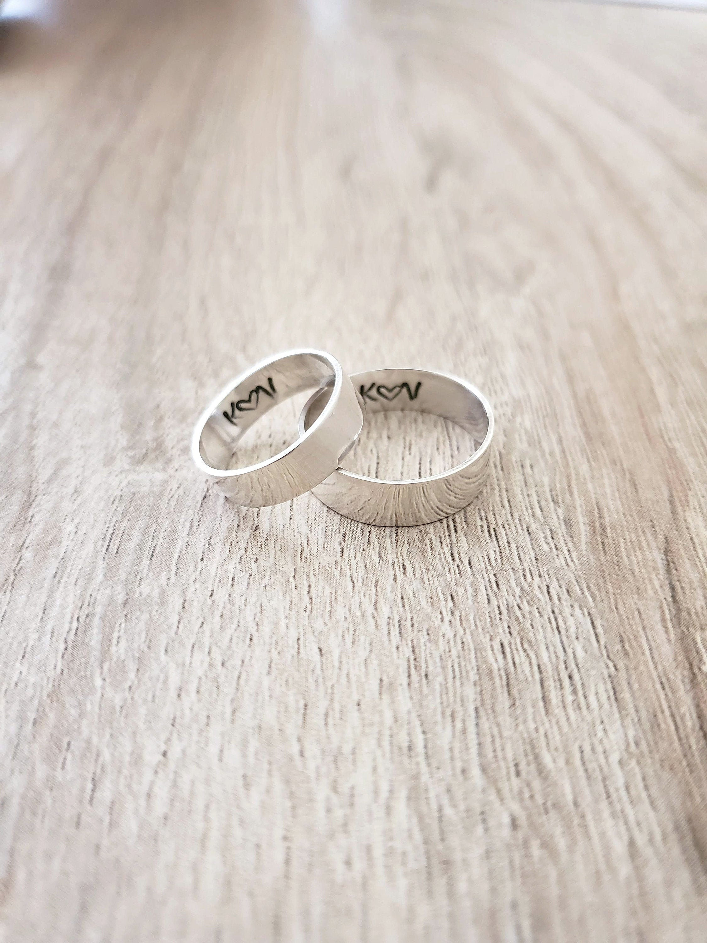 Promise rings for couples custom engraved ring sterling Etsy