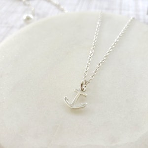 Tiny Anchor necklace Sterling Silver 925, nautical necklace, ocean necklace for women, dainty beach necklace, love surfer necklace jewelry image 5