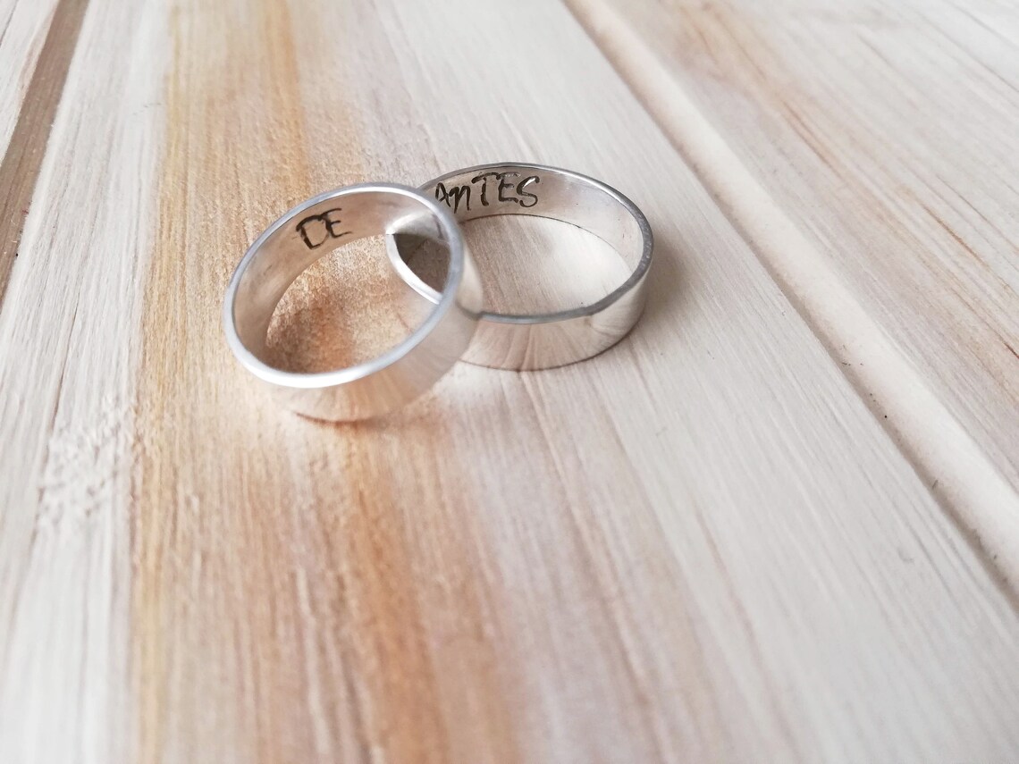 Promise rings for couples custom engraved ring sterling Etsy