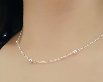 Sterling silver ball chain choker, silver choker, Sterling Silver Ball Chain Necklace, sterling ball chain, Minimalist Short Necklace,