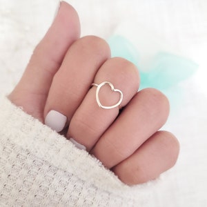 heart ring, infinity heart ring, Promise Ring, Open Heart Ring, Minimalist Heart Ring, silver heart rings, promise ring for girlfriend