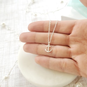 Tiny Anchor necklace Sterling Silver 925, nautical necklace, ocean necklace for women, dainty beach necklace, love surfer necklace jewelry image 9