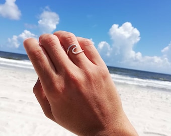 Sterling Silver Wave Ring: Handmade Ocean Jewelry