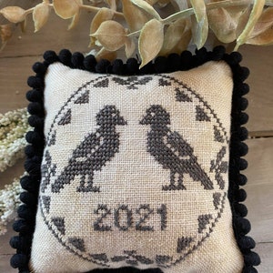 Blackbird Quaker Cross Stitch PDF Downloadable pattern