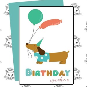 Digitale alles Gute zum Geburtstag Karte - Geburtstagswünsche Hund und Luftballons Kinder alles Gute zum Geburtstag Grußkarte druckbare download