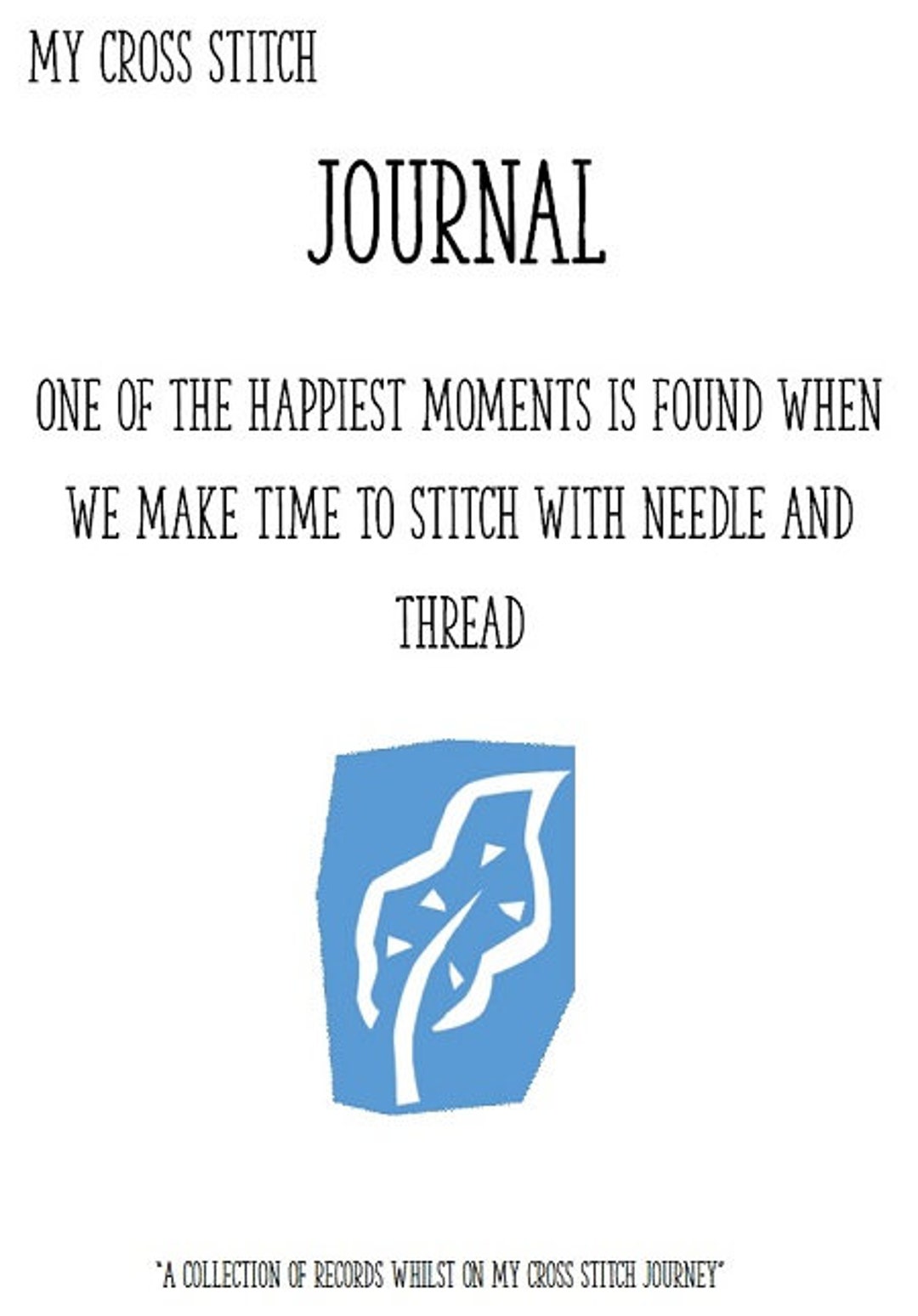 Cross Stitch Journal PDF Downloadable Pattern Etsy