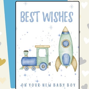 Tarjeta digital Baby Boy - ¡Los mejores deseos para tu nuevo bebé! felicitaciones Tarjeta de felicitación Descarga imprimible