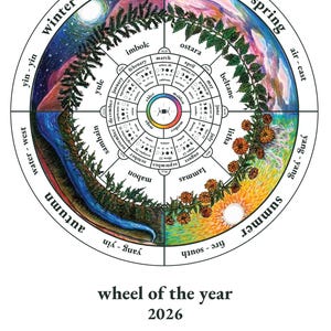 2026 Wheel of the Year - Moon Phase Calendar - Instant PDF Download image 2
