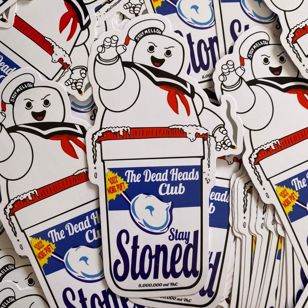 Stay Mellow, Stay Stoned & Stay Puft S’more (Ghostbuster x Fluff Marshmallow Man) Vinyl Stickers