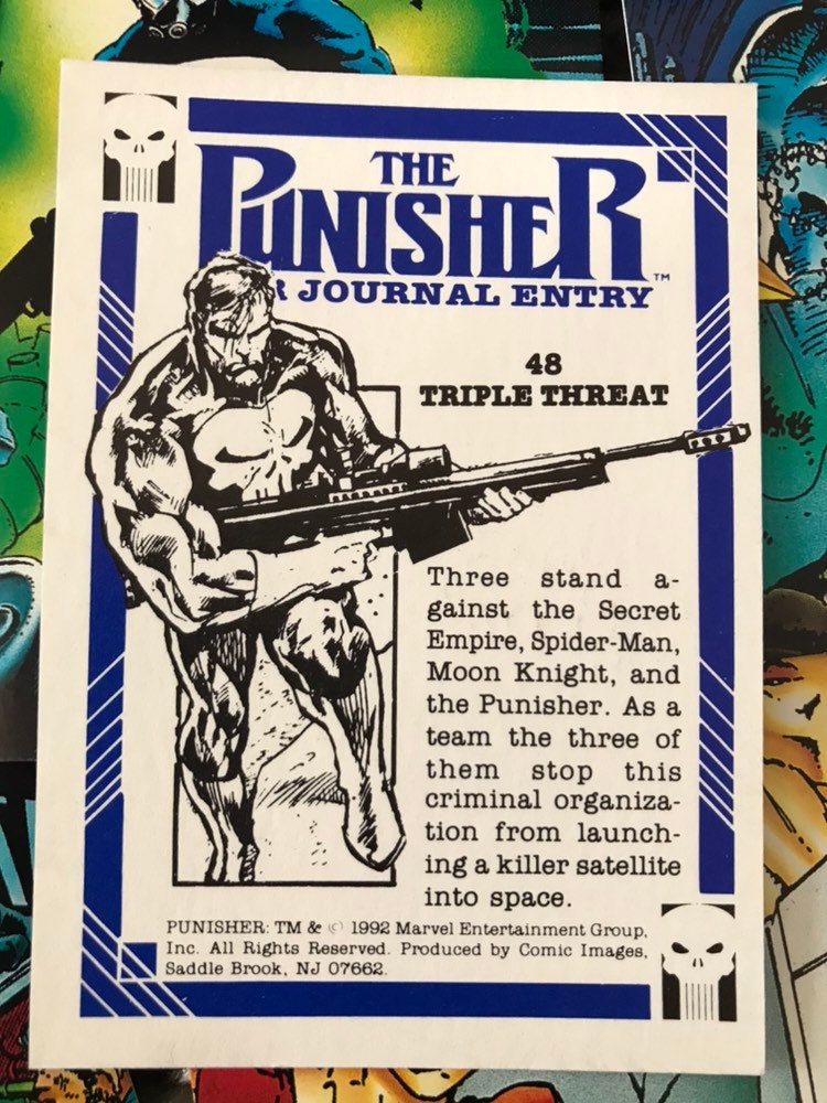 The Punisher: Guts and Gunpowder Trading Cards, Made in 1992