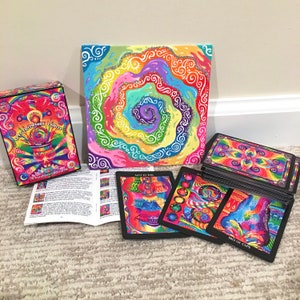Spectrowhirl Tarot Deck 2nd Ed. Plus Original Spiral Glitter Malerei !!