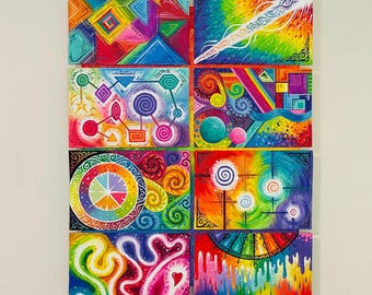 Acrylic Rainbow Painting - “Modes of Reality”